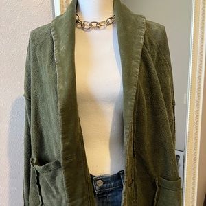 Forever 21 Green Open Front Cardigan Sweatshirt